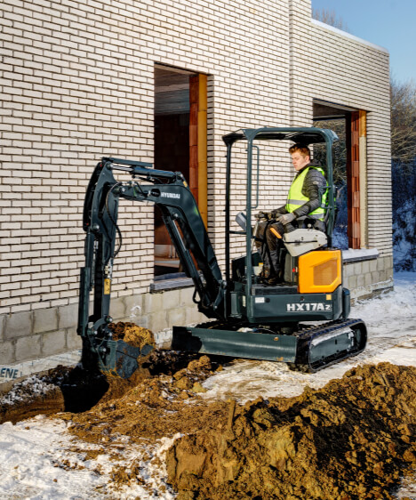 HX17A Z Hyundai Compact Excavator Digging trench
